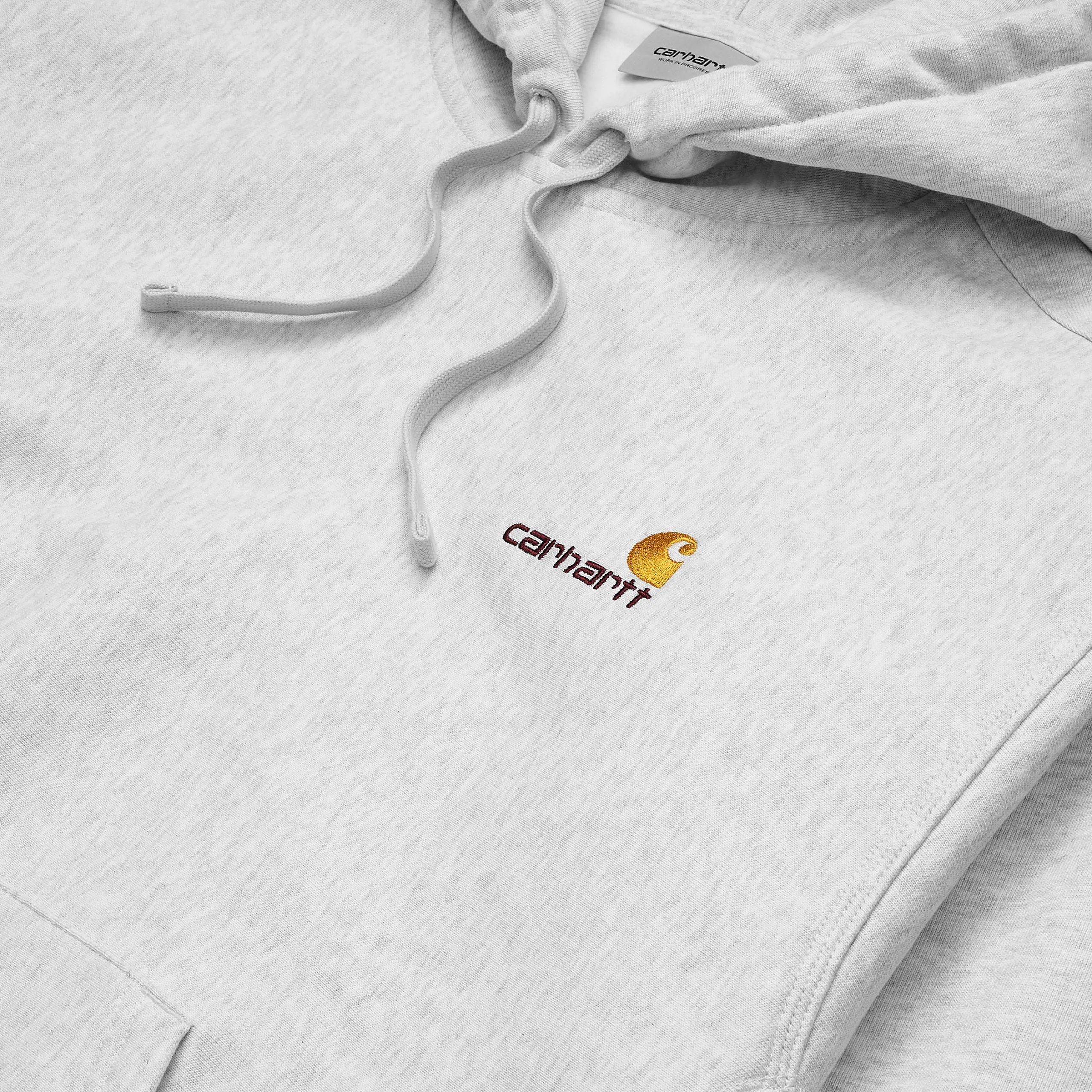 Carhartt WIP - American Script Pullover Hooded Sweatshirt - Ash Heather