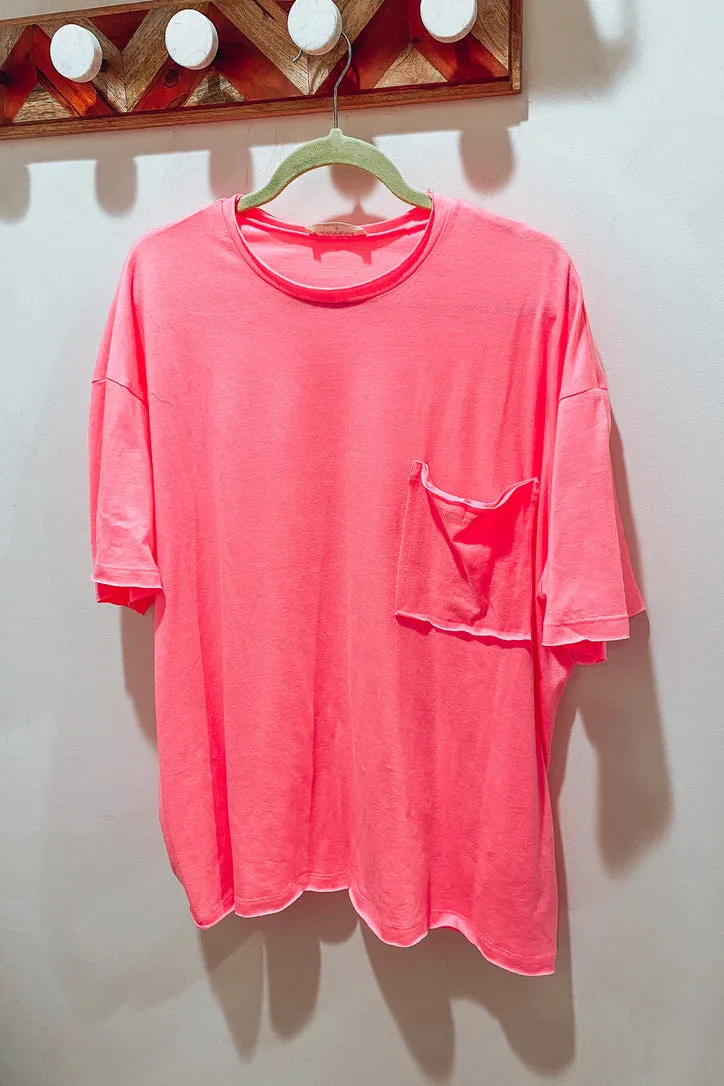 Casey Hot Pink Oversized Tee