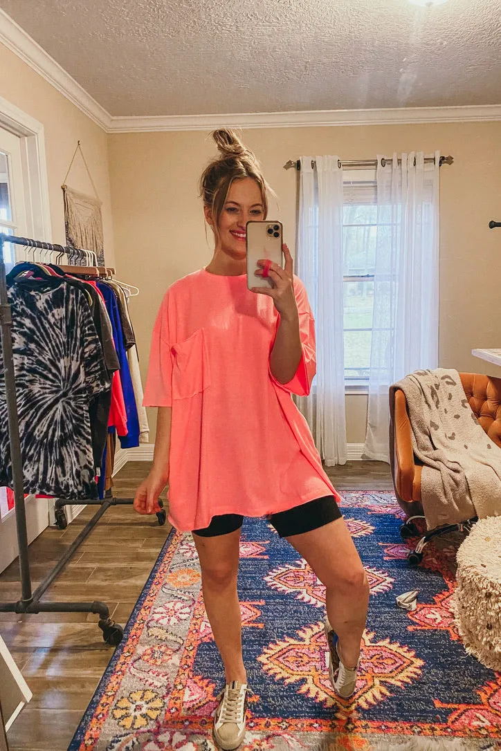 Casey Hot Pink Oversized Tee