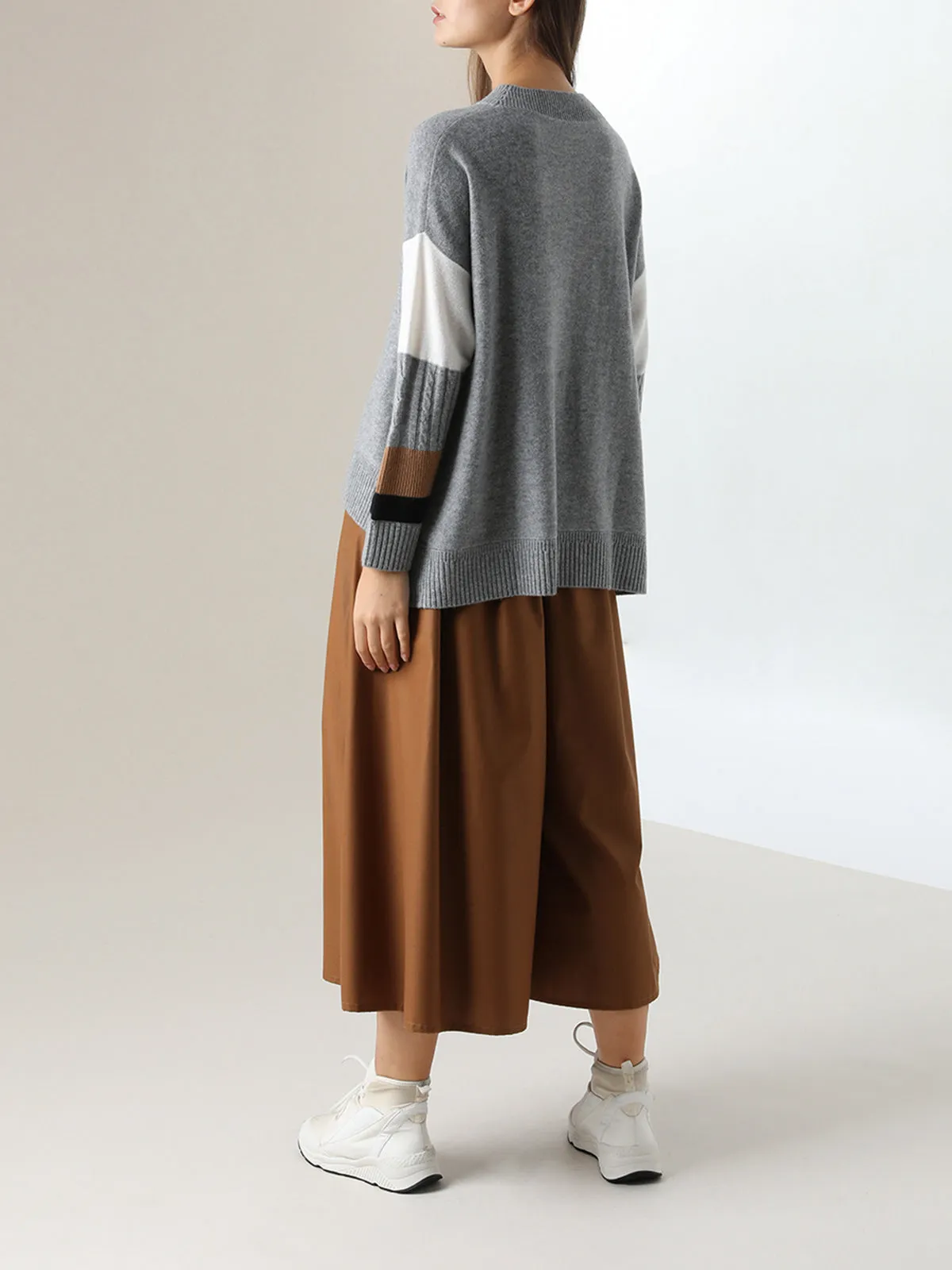 Cashmere Asymmetric Pattern Knit