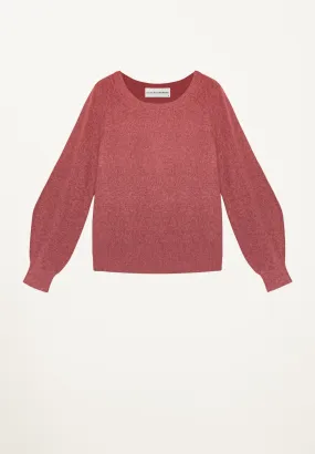 Cashmere Crewneck Sweater in Coral