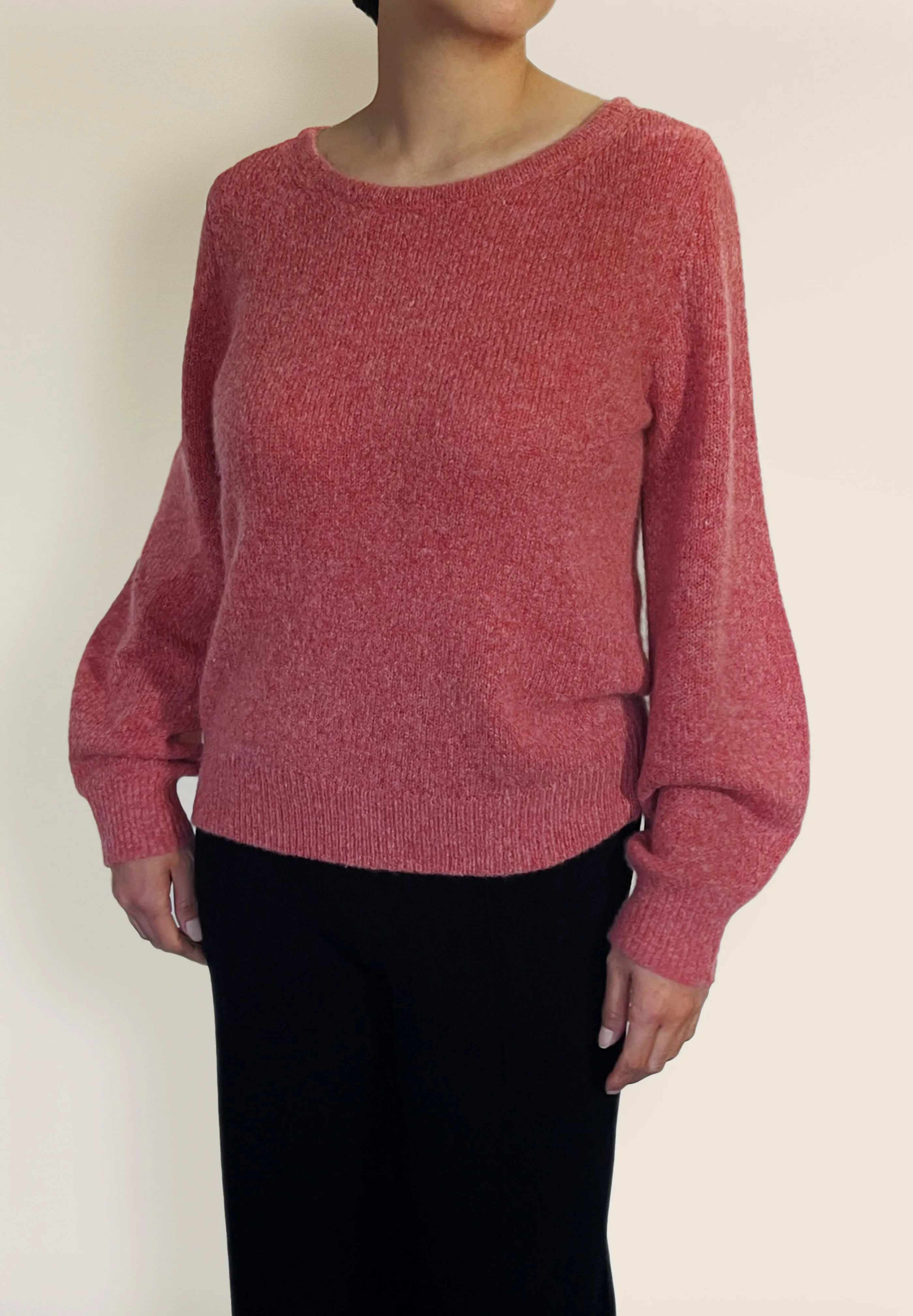 Cashmere Crewneck Sweater in Coral