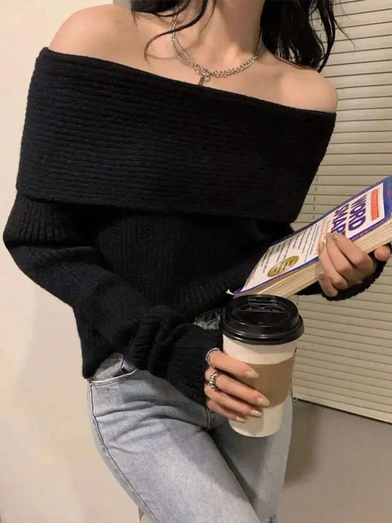 Casual Off Shoulder Knitted Sweater