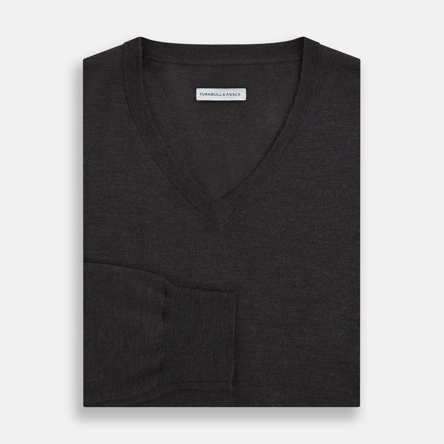 Charcoal Grey Merino V Neck Jumper