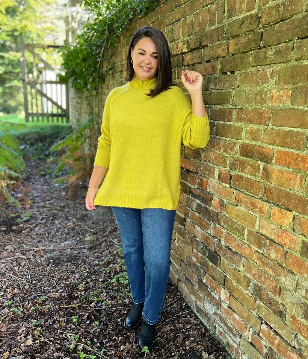 Chartreuse Soft Funnel Neck Jumper