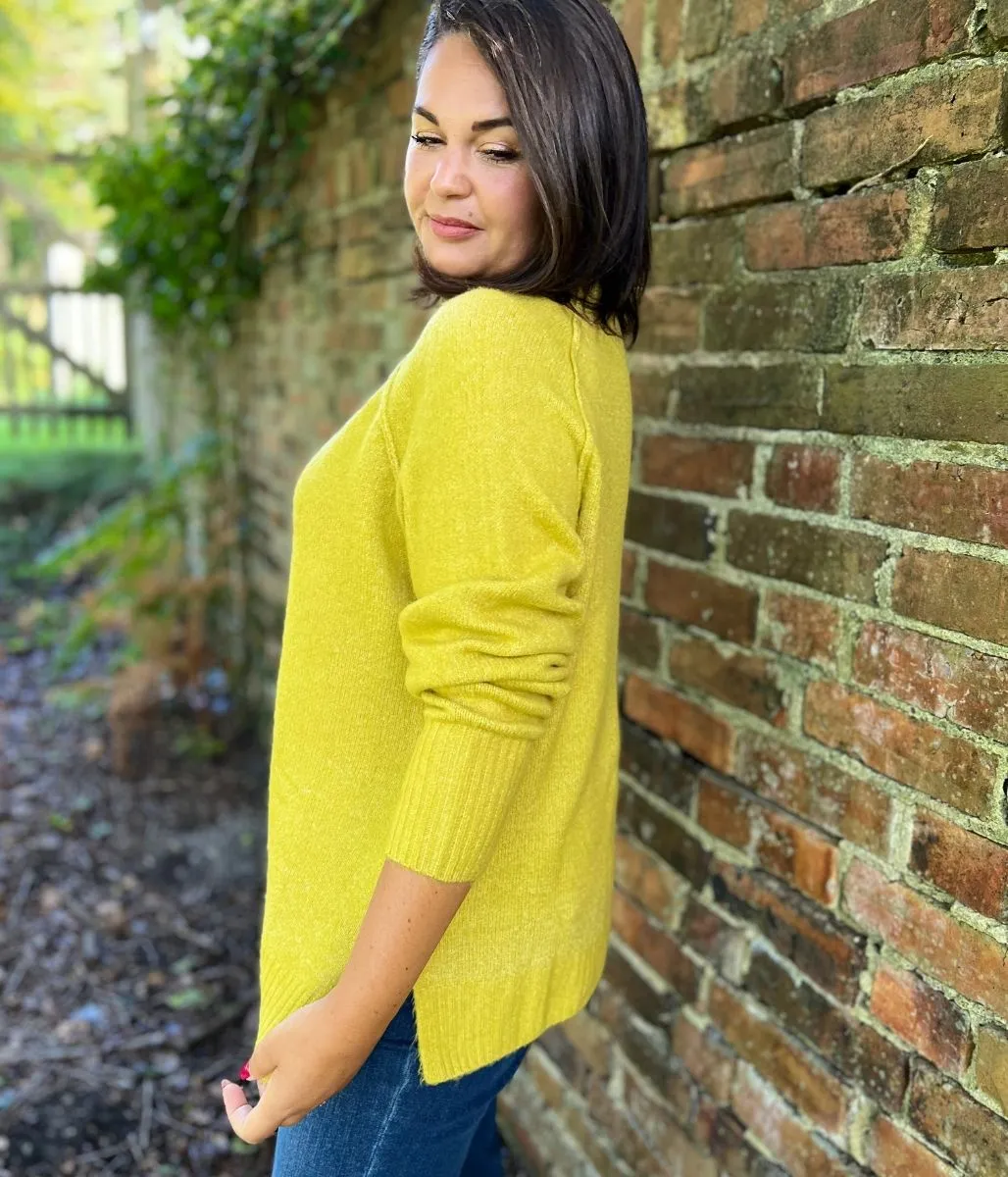 Chartreuse Soft Funnel Neck Jumper