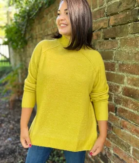 Chartreuse Soft Funnel Neck Jumper