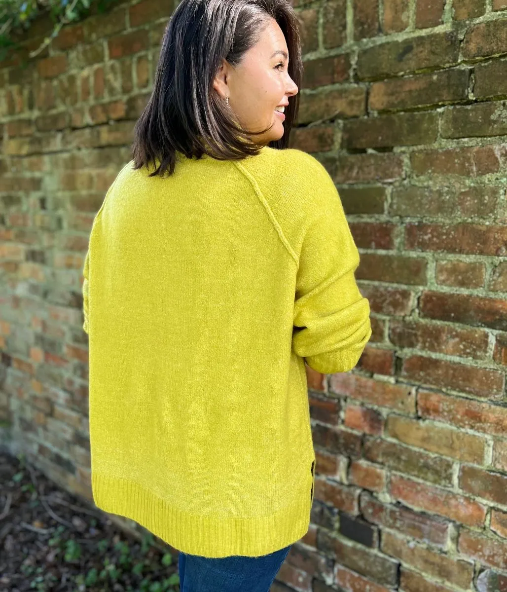 Chartreuse Soft Funnel Neck Jumper