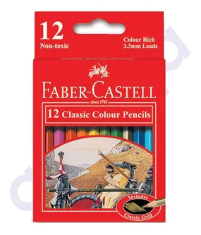 CLASSIC COLOR PENCIL12SHORT H/TAB BY FABER CASTELL