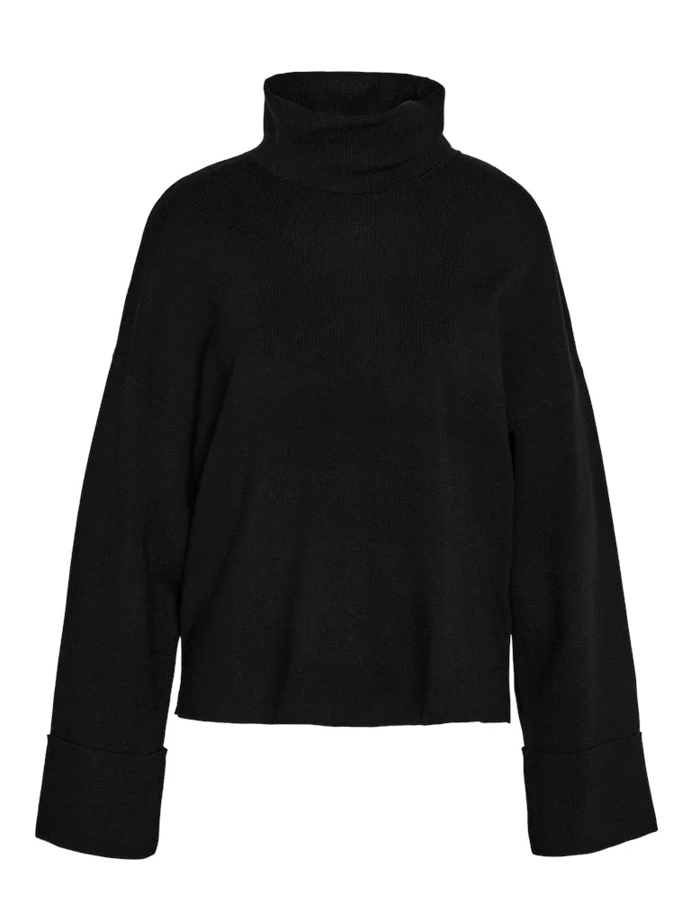 Cloe LS Roll Neck Knit Black