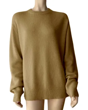 Cloud cashmere and silk essential crew neck sweater in camel