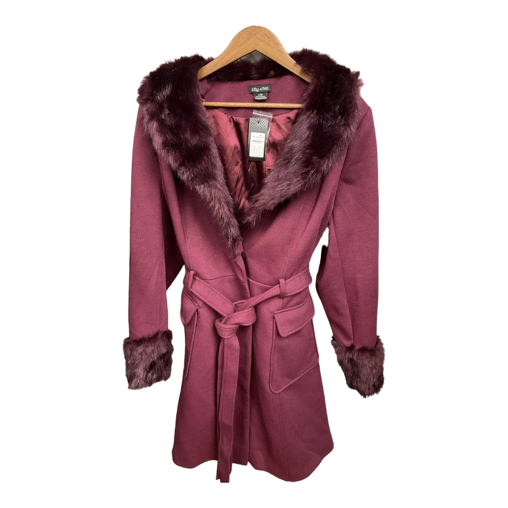 Coat Other By City Chic In Purple, Size: L