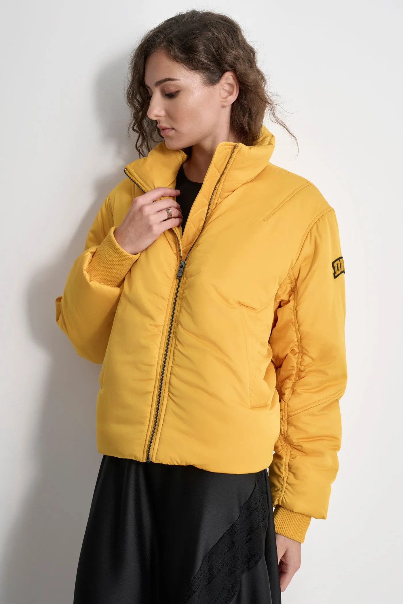 COATED SATIN PUFFER