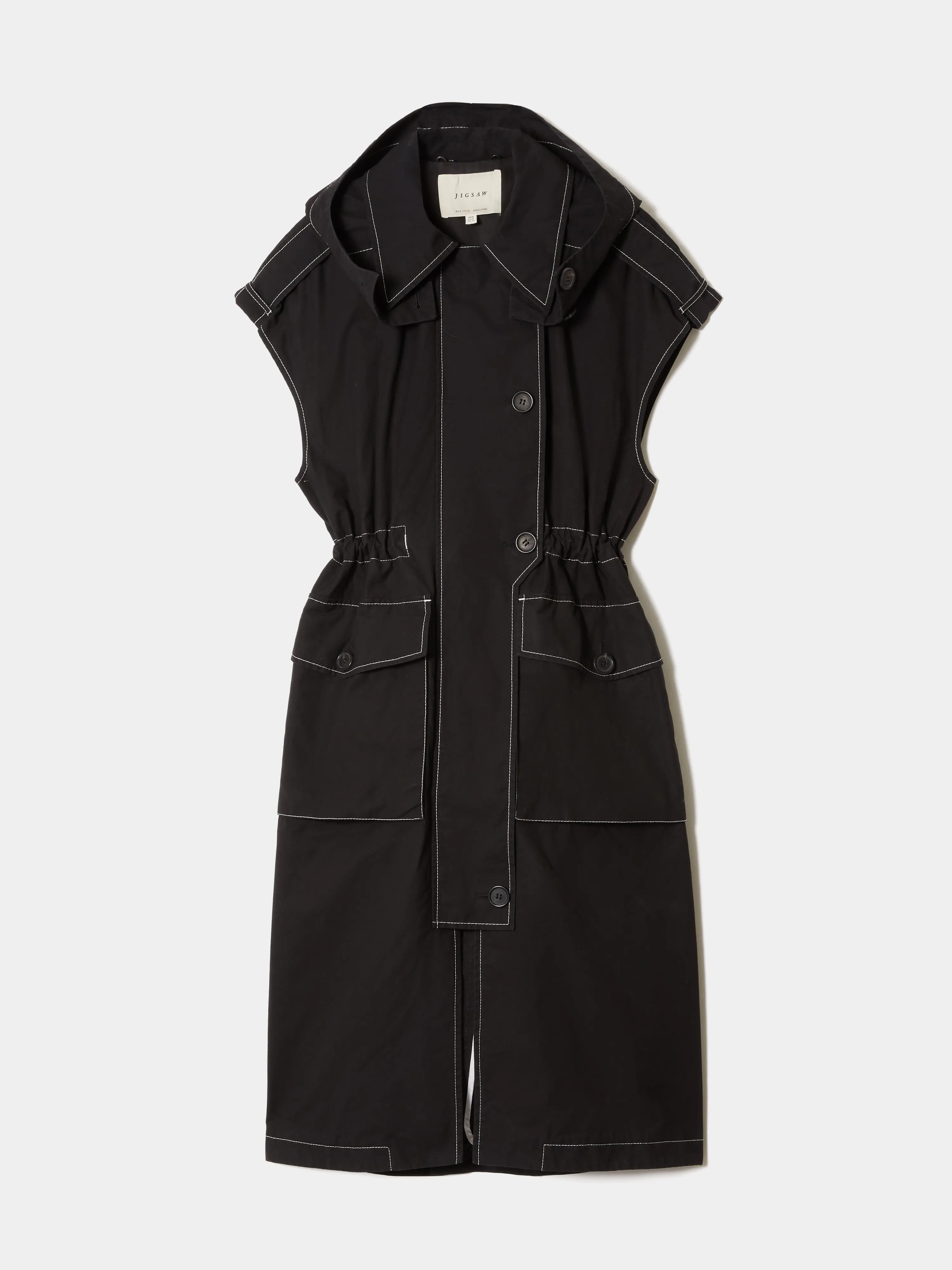 Collagerie Sleeveless Parka | Black