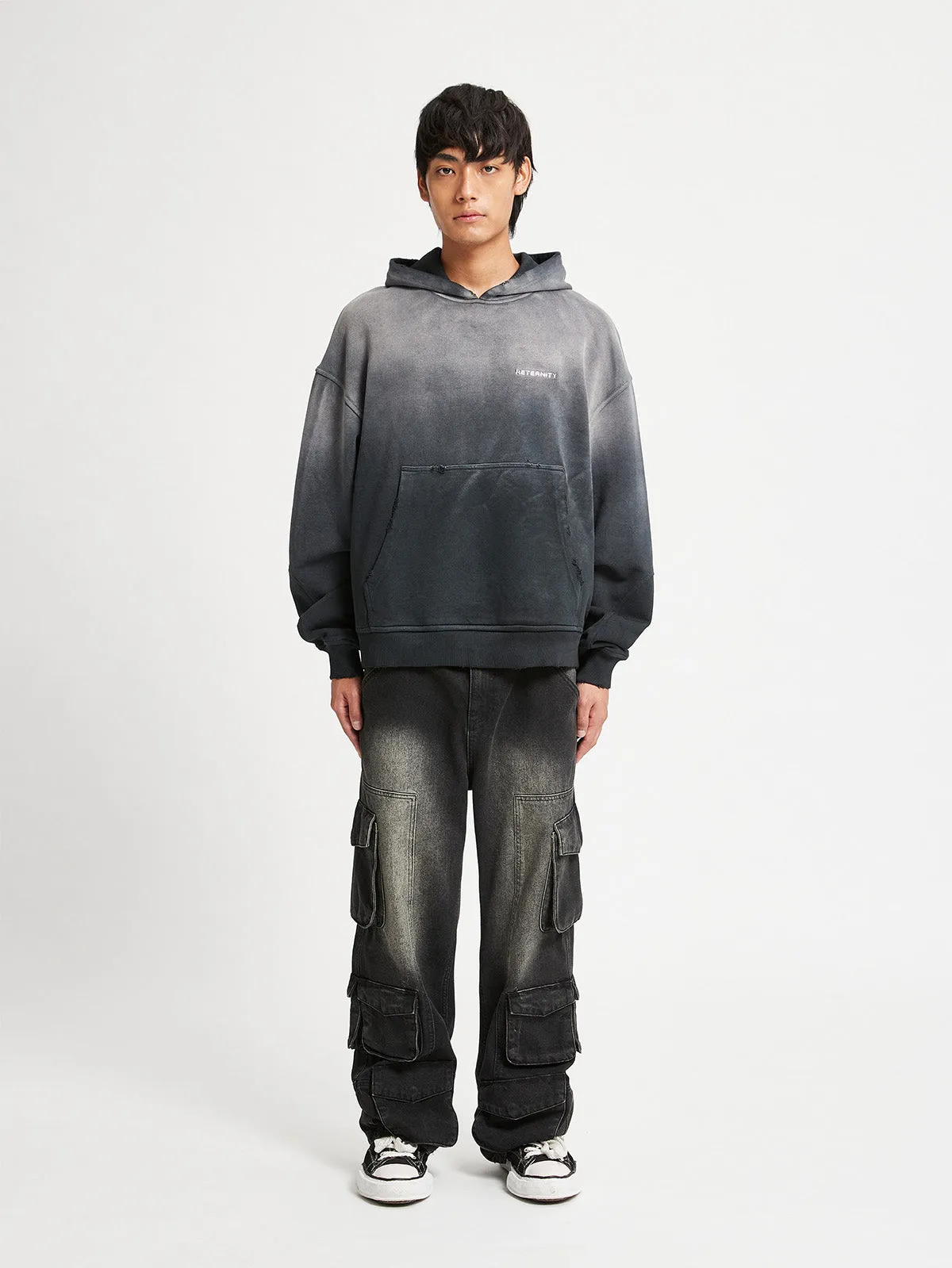 COLOR GRADIENT HOODIE - WASHED BLACK