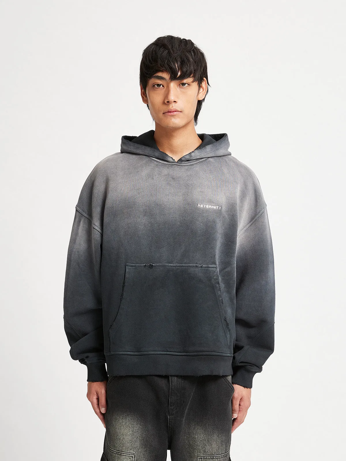 COLOR GRADIENT HOODIE - WASHED BLACK