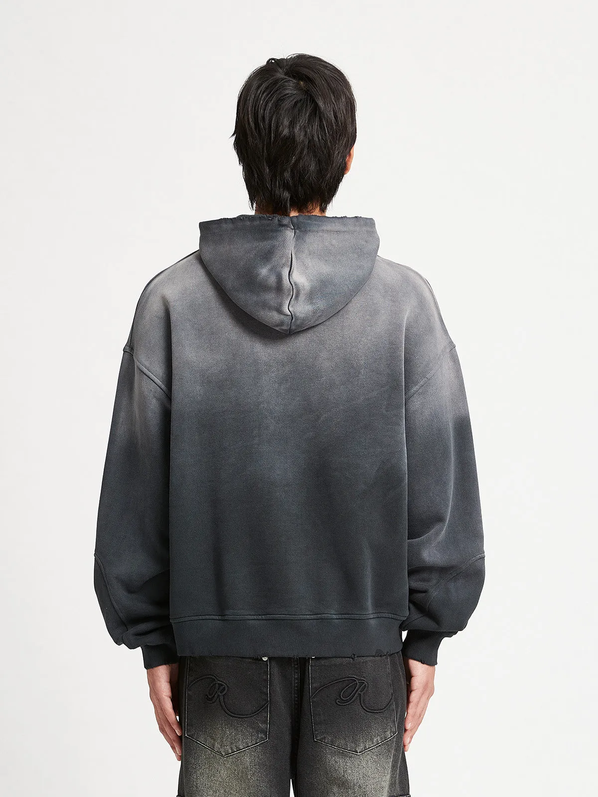 COLOR GRADIENT HOODIE - WASHED BLACK