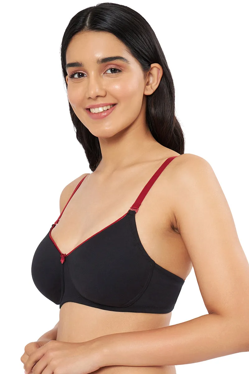 Comfort Dream Padded Non-wired T-shirt Bra - Black & Henna