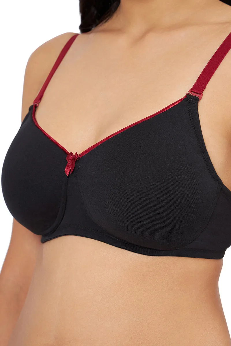 Comfort Dream Padded Non-wired T-shirt Bra - Black & Henna