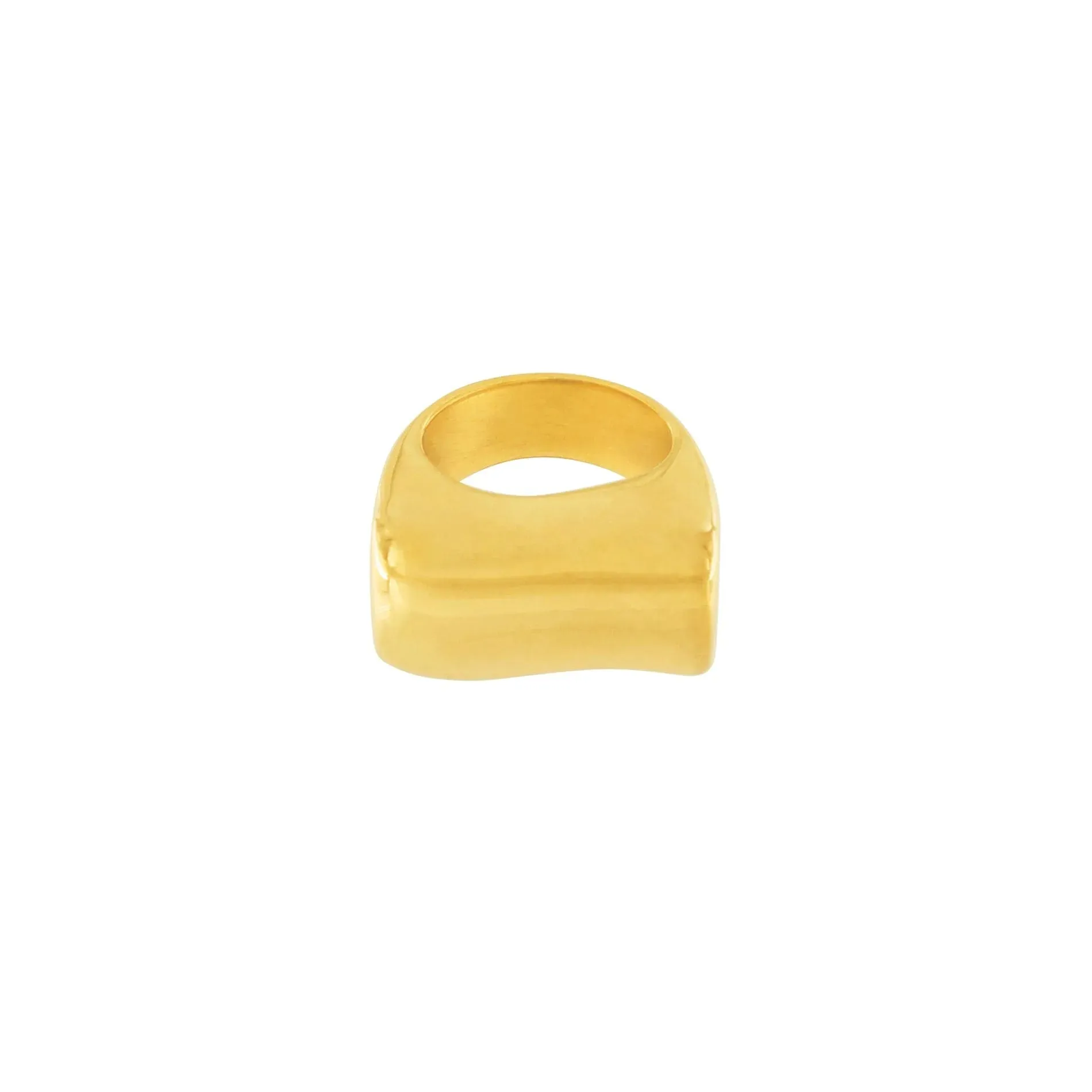 Courage Waterproof Chunky Bar Statement Ring 18 K Gold Plating