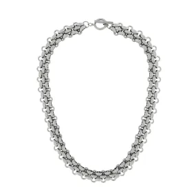 Courage Waterproof Crochet T-Bar Necklace Silver Plating