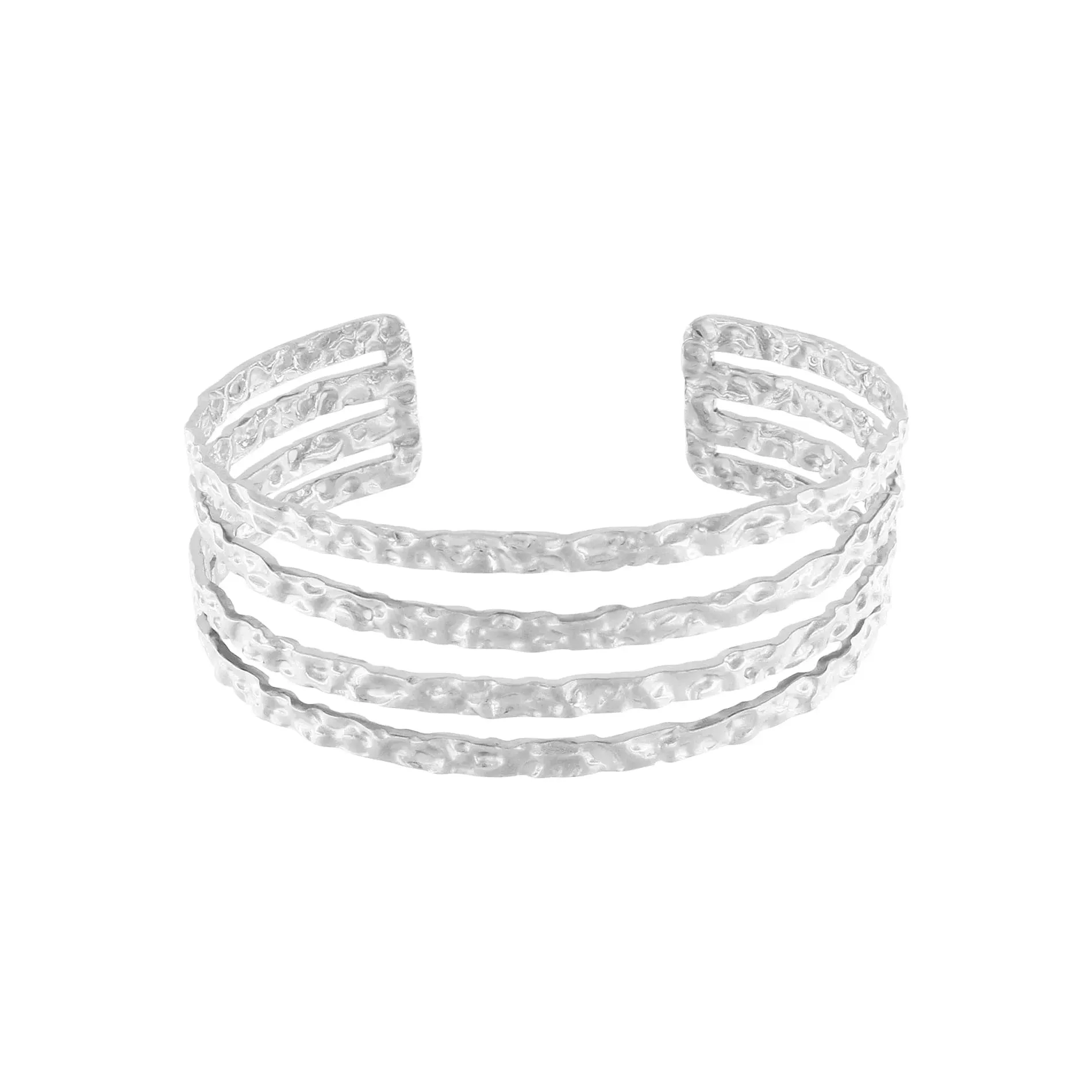 Courage Waterproof Irregular String Cuff Bracelet Silver Plating