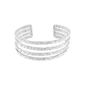 Courage Waterproof Irregular String Cuff Bracelet Silver Plating