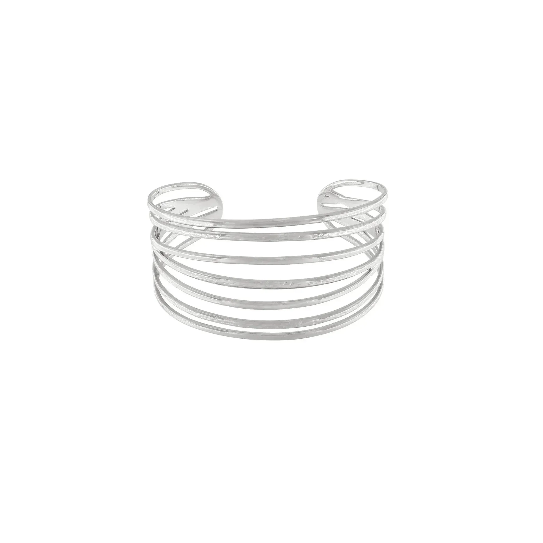 Courage Waterproof String Statement Cuff Bracelet Silver Plating