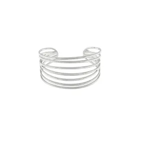 Courage Waterproof String Statement Cuff Bracelet Silver Plating