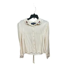 Cream Top Long Sleeve Clothes Mentor, Size 14