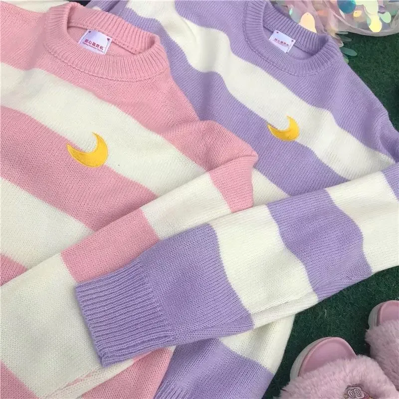 Crest Striped Sweatshirt