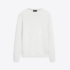 Crew Neck Jacquard Wave Sweater