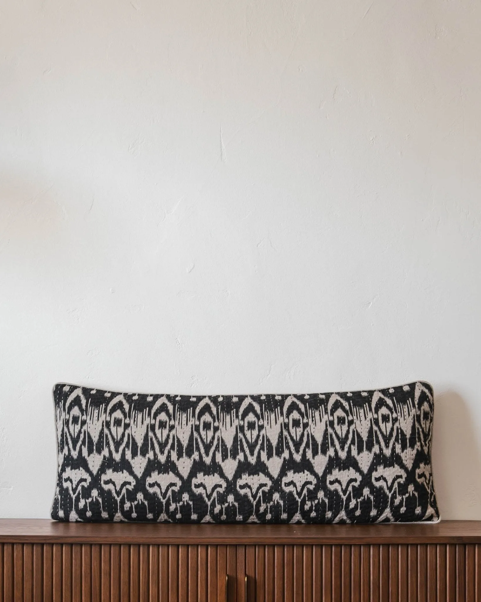 Dillon Quilted Linen Ikat Pillow