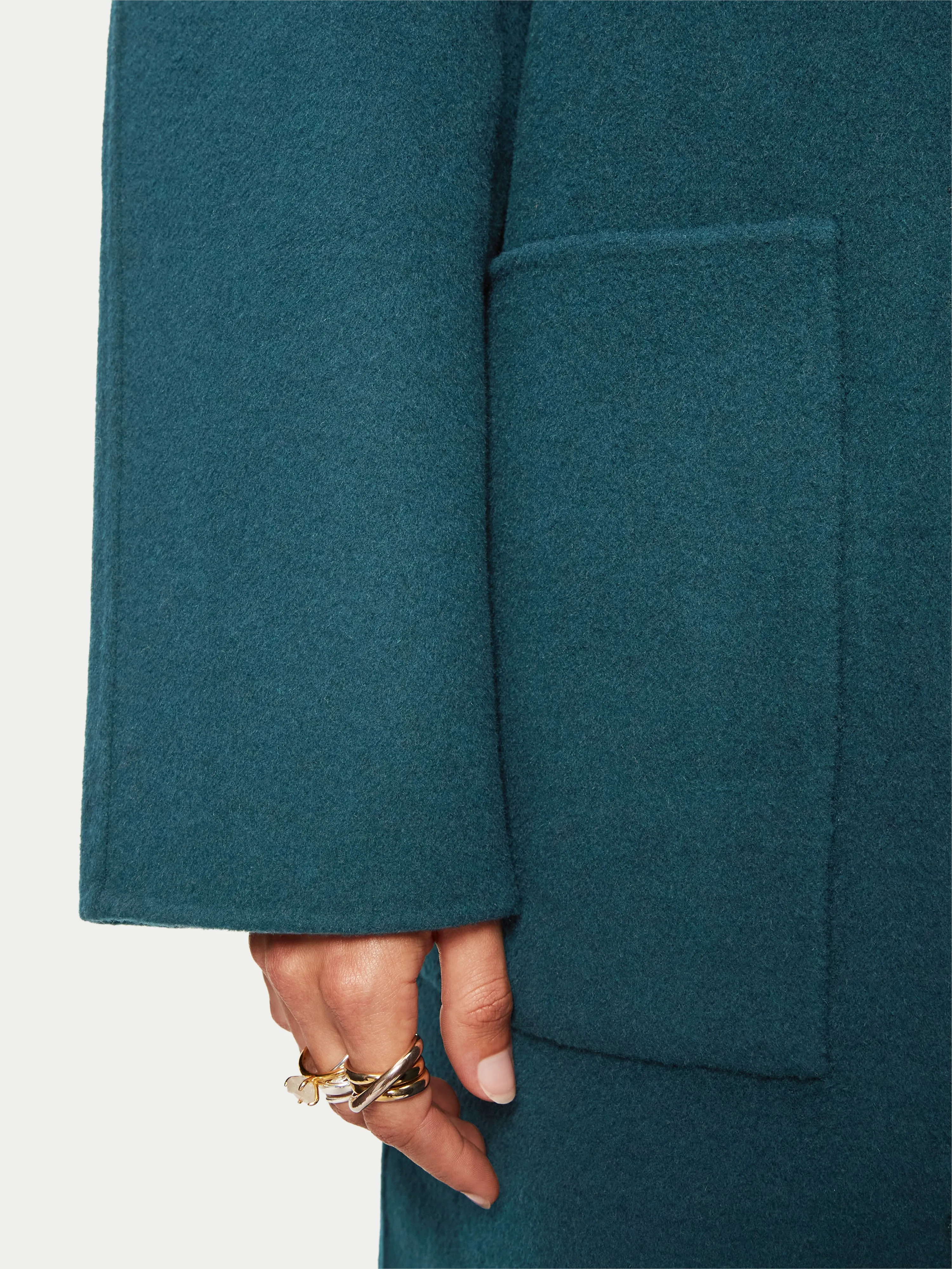 Double Faced Collar Coat | Teal