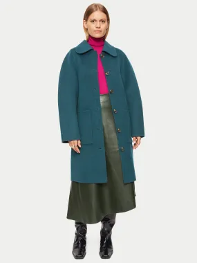 Double Faced Collar Coat | Teal