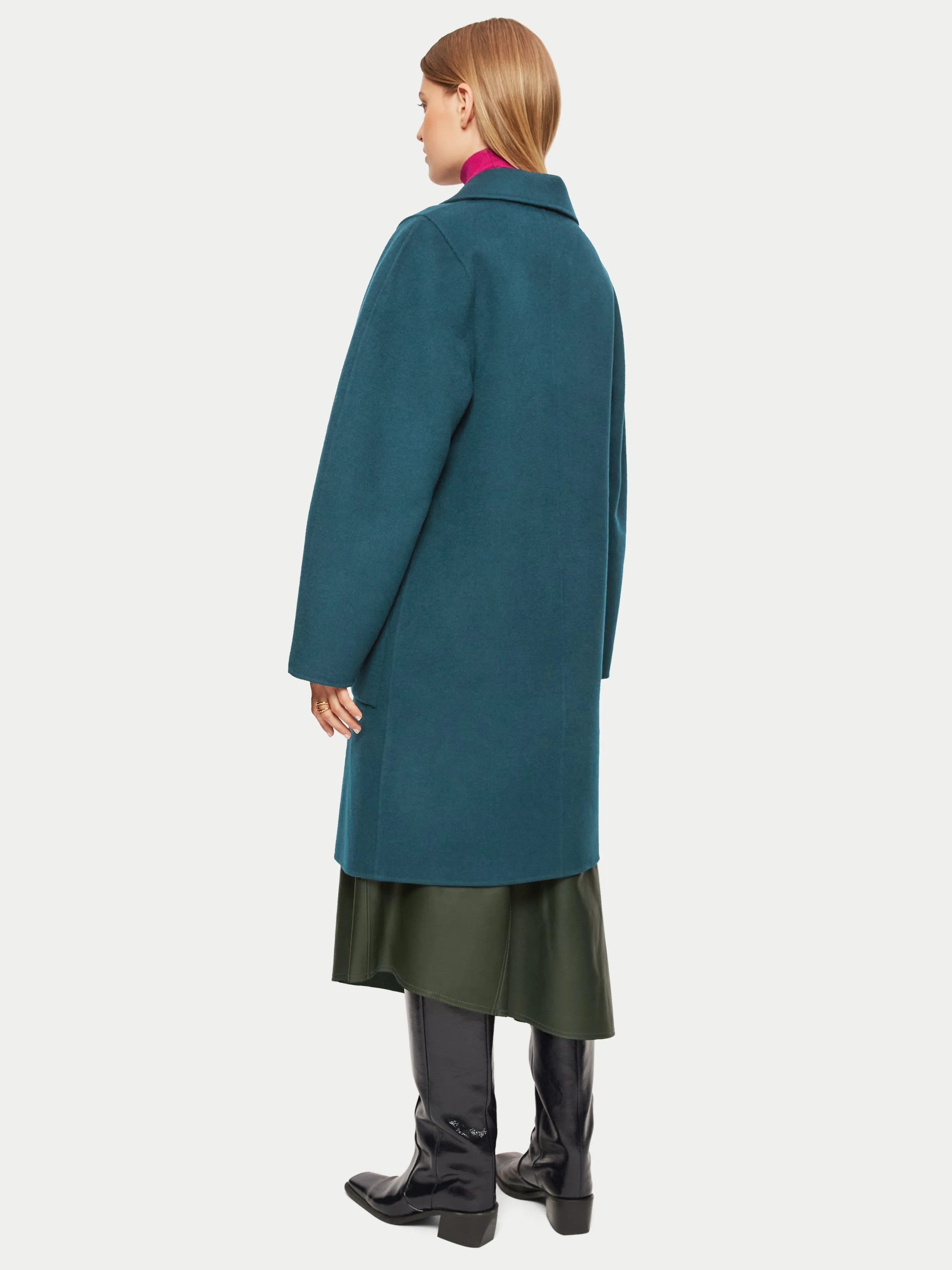 Double Faced Collar Coat | Teal