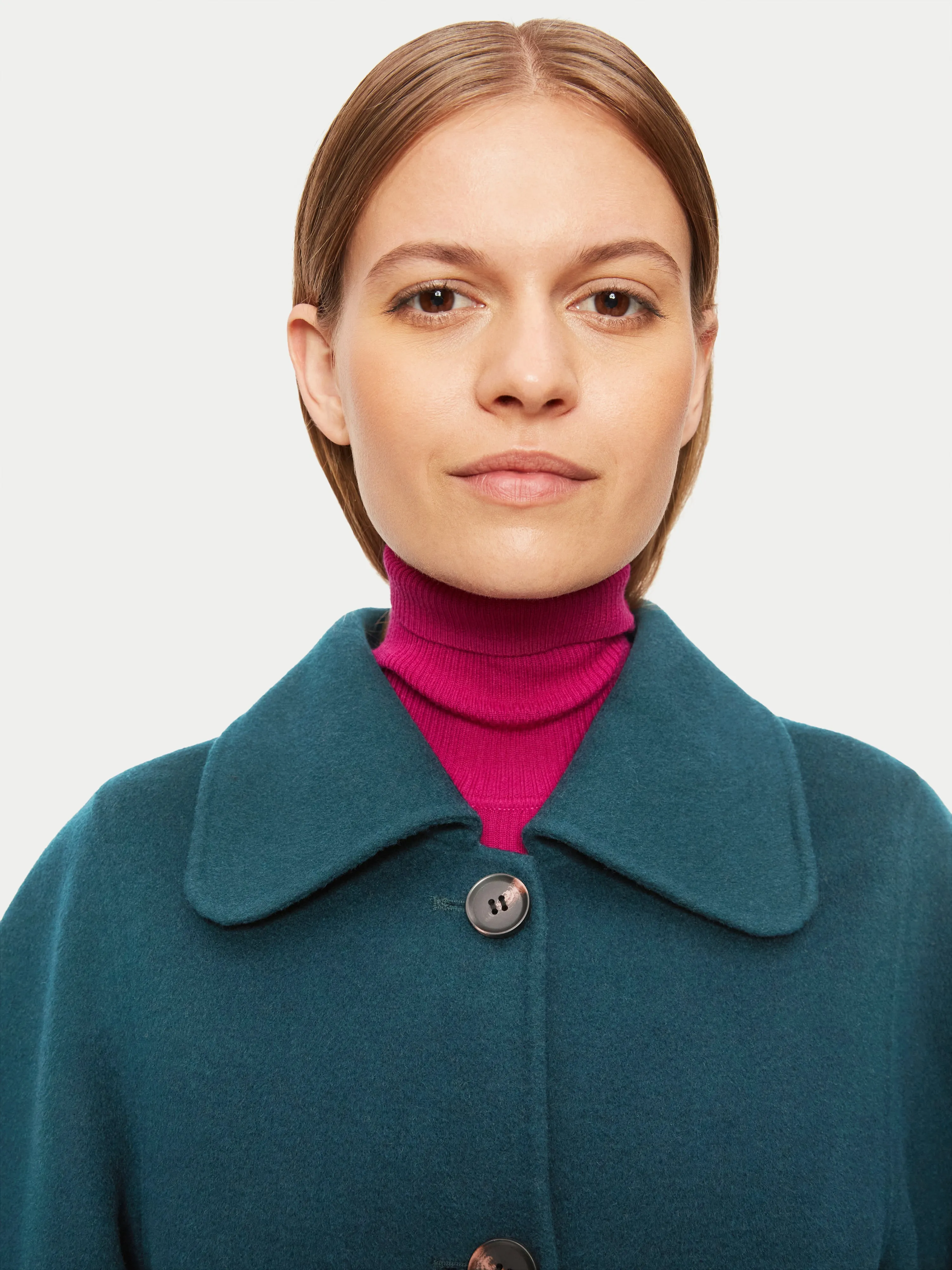 Double Faced Collar Coat | Teal