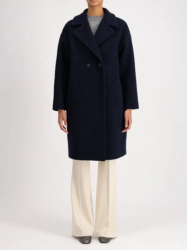 Dropped shoulder bouclé  coat