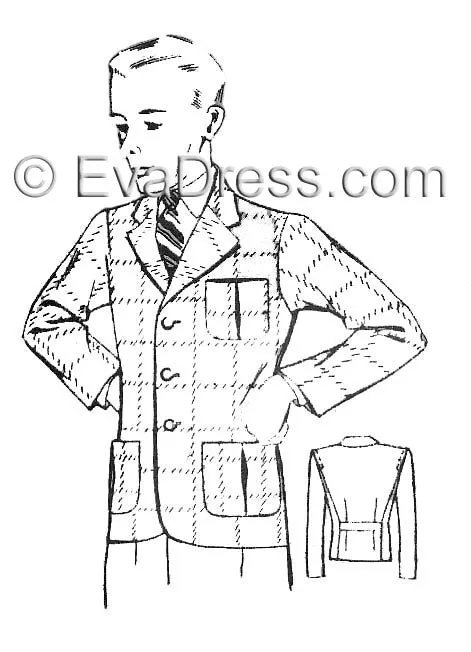 E-PATTERN 1930's Sports Coat E4972