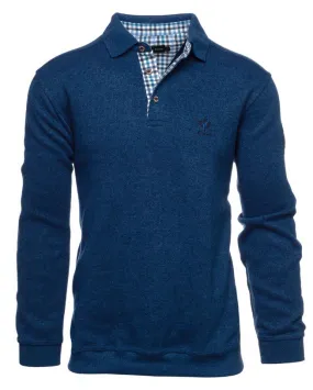 Ethnic Blue Polo Sweater, Indigo/Royal