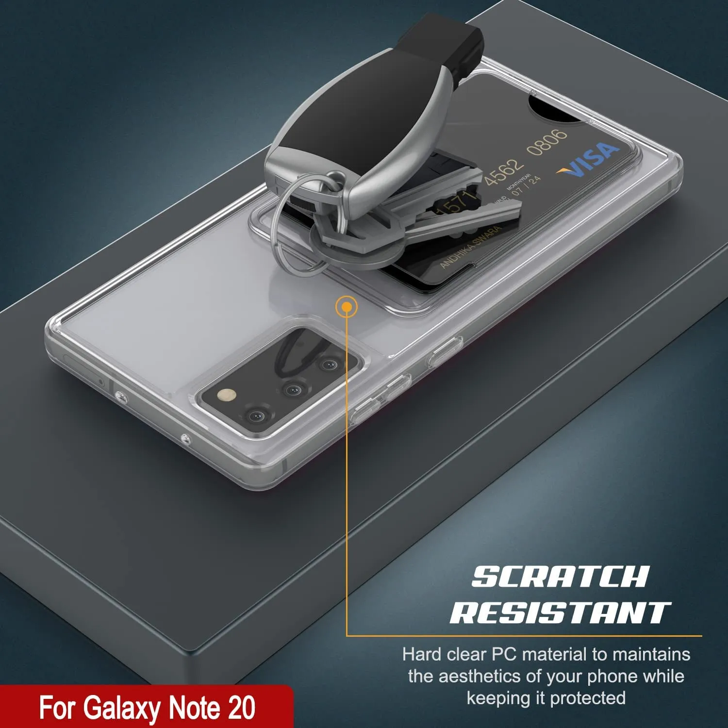 Galaxy Note 20 Card Holder Case [Crystal CardSlot Series] [Slim Fit]