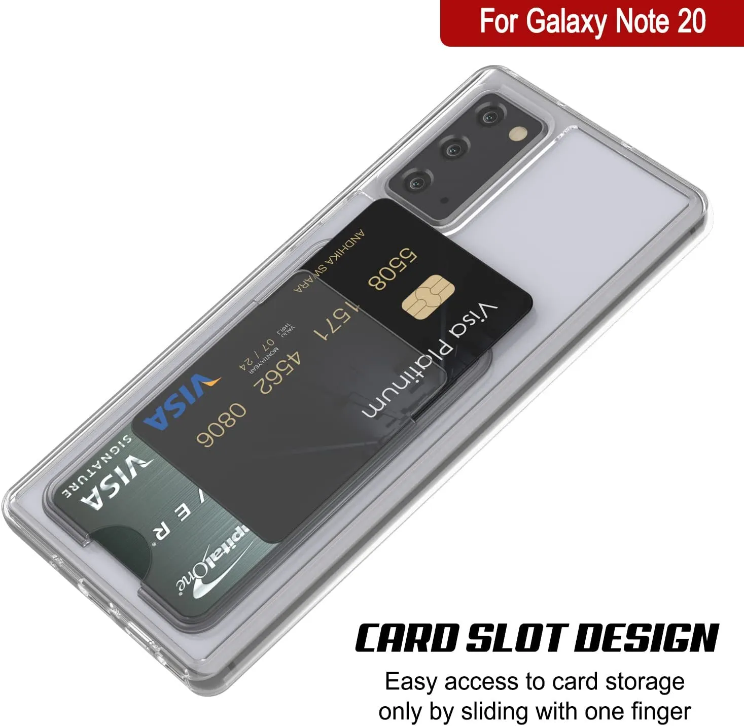 Galaxy Note 20 Card Holder Case [Crystal CardSlot Series] [Slim Fit]