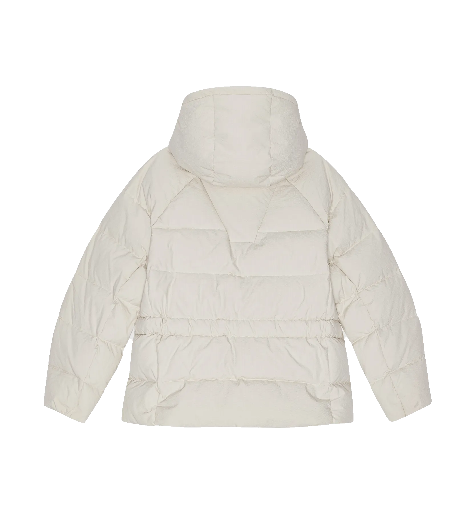 GANNI White Seersucker Puffer Jacket