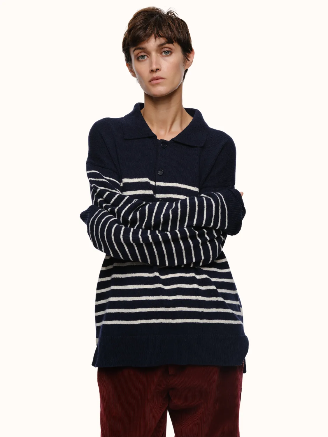 George Collar Sweater in Organic Cotton & Recycled Cashmere