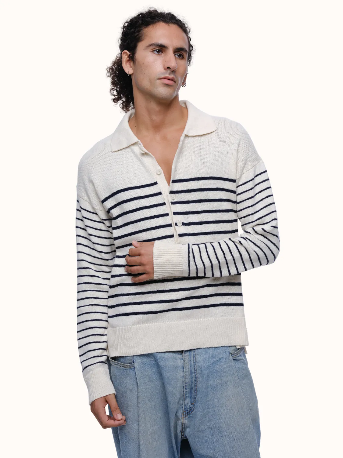 George Collar Sweater in Organic Cotton & Recycled Cashmere