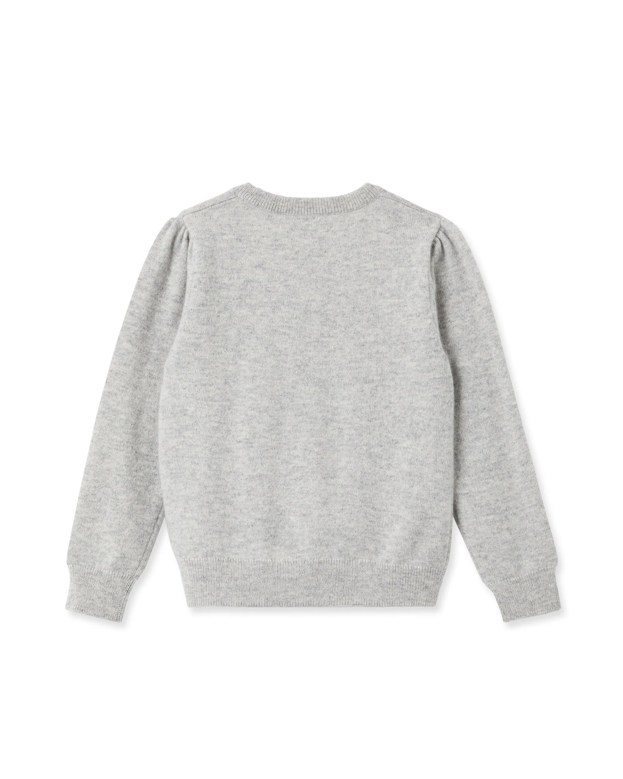 Girls Round Neck Cashmere Sweater Fumo Grey