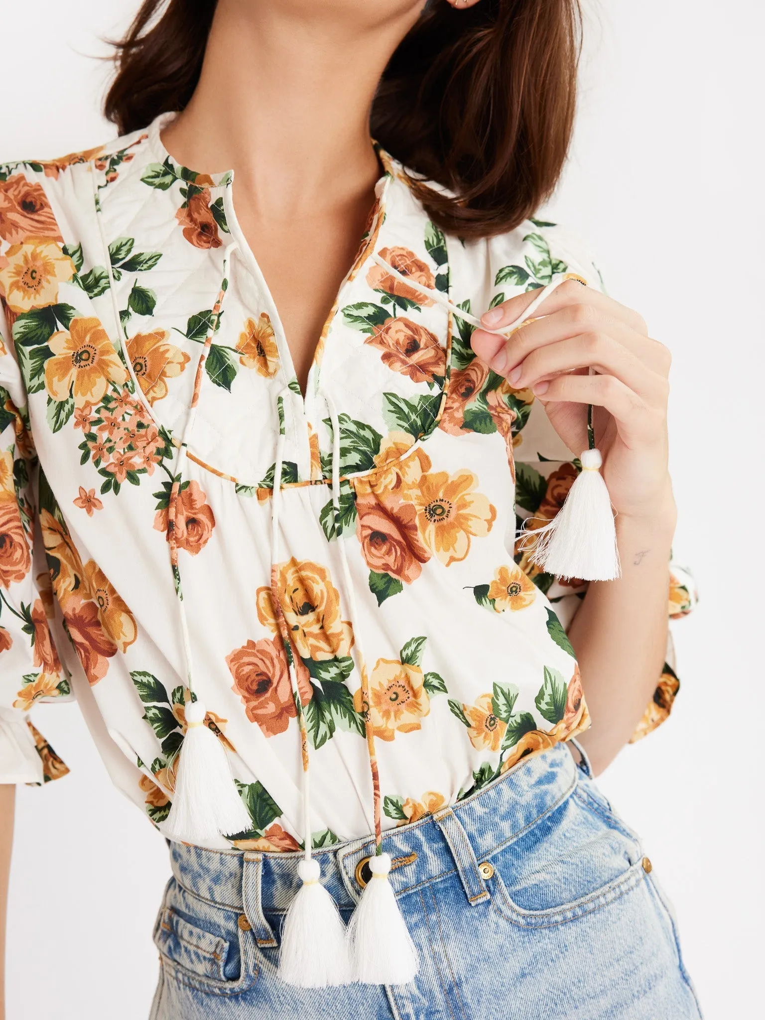 Guilia Top in Antique Rose Floral