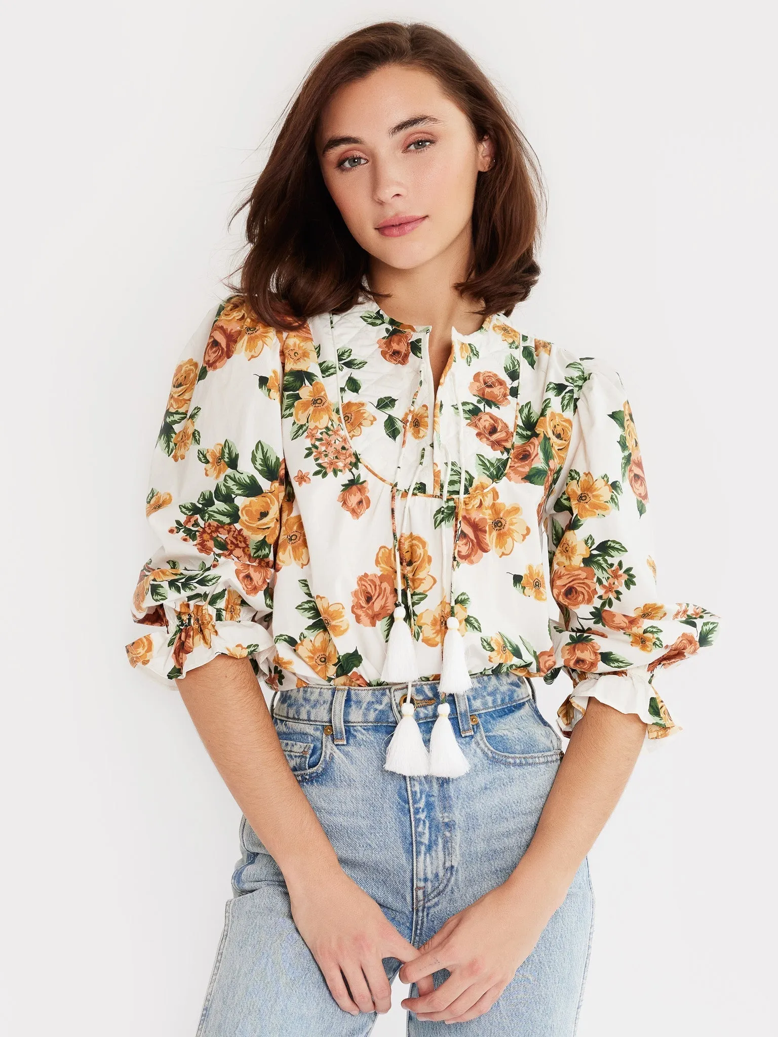 Guilia Top in Antique Rose Floral