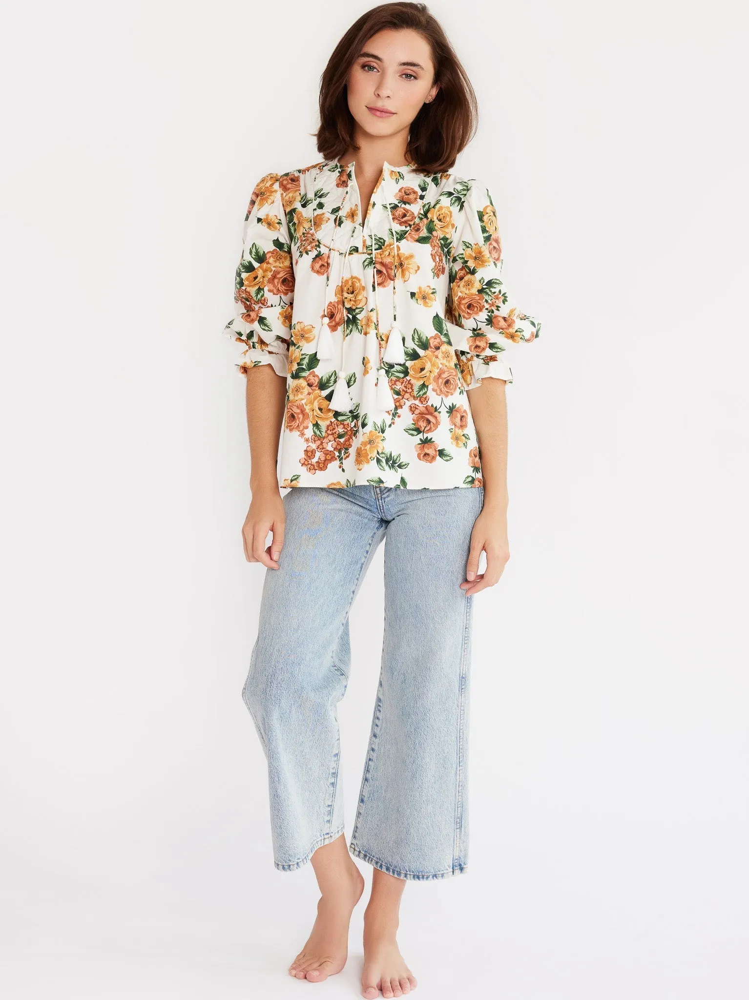 Guilia Top in Antique Rose Floral