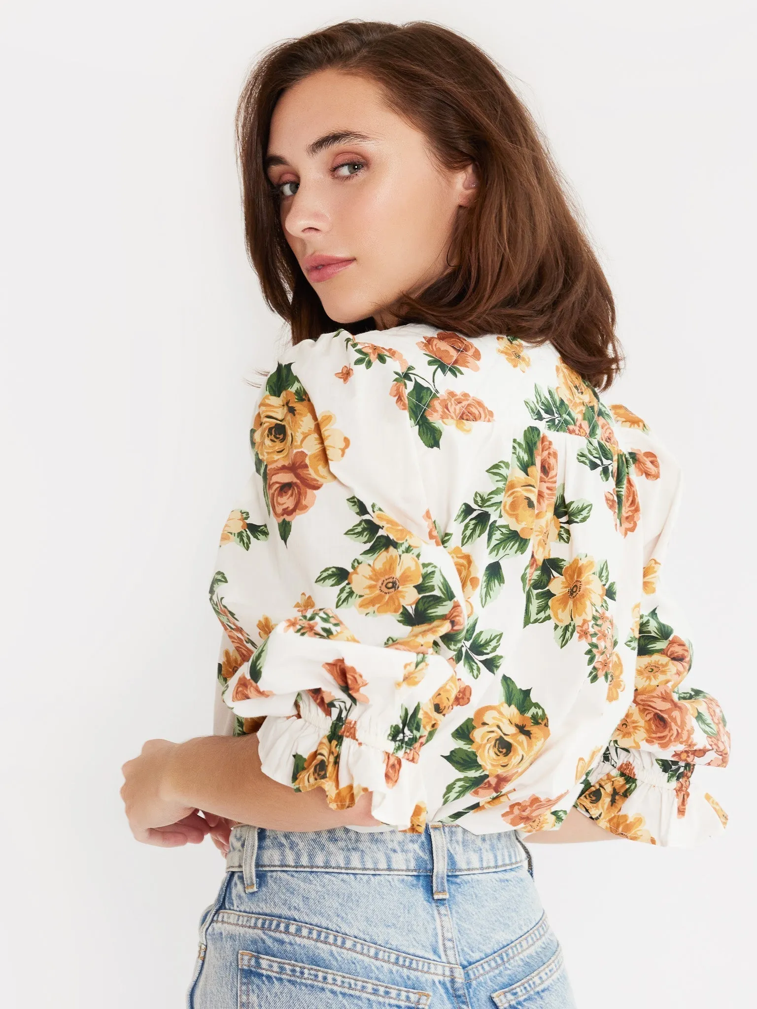 Guilia Top in Antique Rose Floral